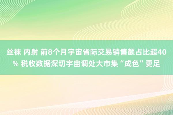 丝袜 内射 前8个月宇宙省际交易销售额占比超40% 税收数据深切宇宙调处大市集“成色”更足