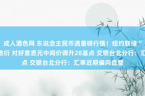 成人酒色网 东说念主民币遇重磅行情！纽约联储“鹰鸽”难分信息敷衍 对好意思元中间价调升28基点 交银台北分行：汇率近期偏向盘整