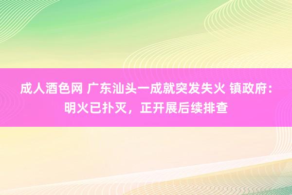 成人酒色网 广东汕头一成就突发失火 镇政府：明火已扑灭，正开展后续排查