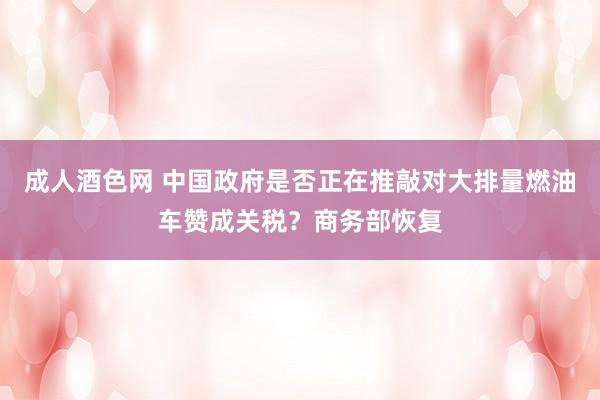 成人酒色网 中国政府是否正在推敲对大排量燃油车赞成关税？商务部恢复