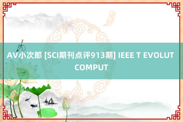 AV小次郎 [SCI期刊点评913期] IEEE T EVOLUT COMPUT