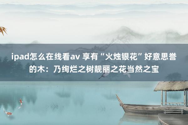 ipad怎么在线看av 享有“火烛银花”好意思誉的木：乃绚烂之树靓丽之花当然之宝