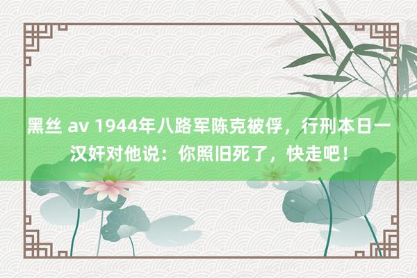 黑丝 av 1944年八路军陈克被俘，行刑本日一汉奸对他说：你照旧死了，快走吧！