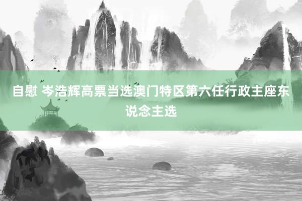 自慰 岑浩辉高票当选澳门特区第六任行政主座东说念主选