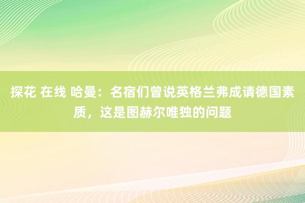 探花 在线 哈曼：名宿们曾说英格兰弗成请德国素质，这是图赫尔唯独的问题