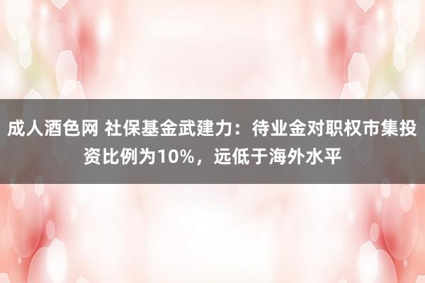 成人酒色网 社保基金武建力：待业金对职权市集投资比例为10%，远低于海外水平