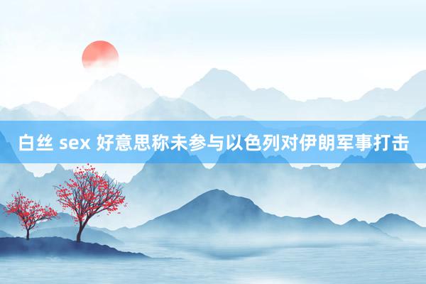 白丝 sex 好意思称未参与以色列对伊朗军事打击