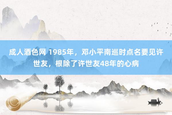 成人酒色网 1985年，邓小平南巡时点名要见许世友，根除了许世友48年的心病