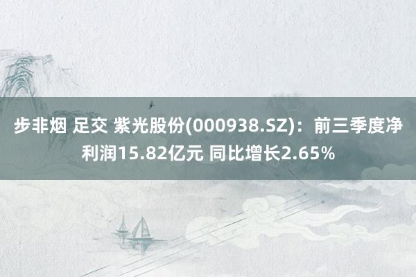 步非烟 足交 紫光股份(000938.SZ)：前三季度净利润15.82亿元 同比增长2.65%