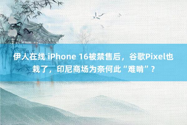 伊人在线 iPhone 16被禁售后，谷歌Pixel也栽了，印尼商场为奈何此“难啃”？