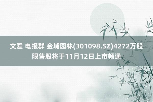 文爱 电报群 金埔园林(301098.SZ)4272万股限售股将于11月12日上市畅通