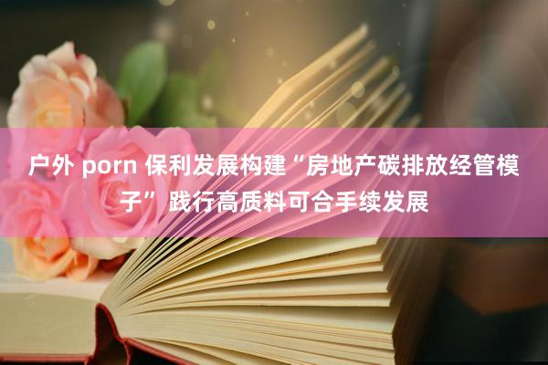 户外 porn 保利发展构建“房地产碳排放经管模子” 践行高质料可合手续发展