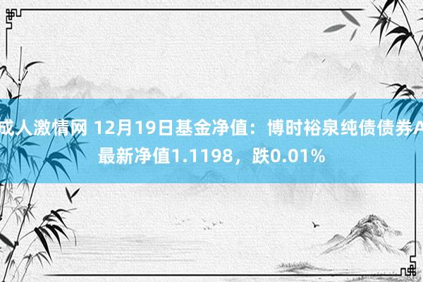 成人激情网 12月19日基金净值：博时裕泉纯债债券A最新净值1.1198，跌0.01%