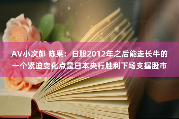 AV小次郎 陈果：日股2012年之后能走长牛的一个紧迫变化点是日本央行胜利下场支握股市