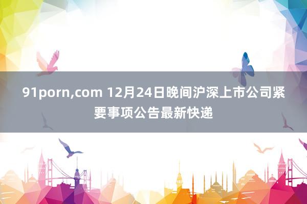 91porn，com 12月24日晚间沪深上市公司紧要事项公告最新快递