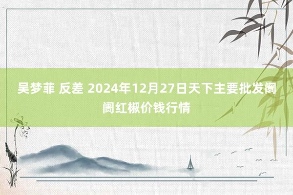 吴梦菲 反差 2024年12月27日天下主要批发阛阓红椒价钱行情