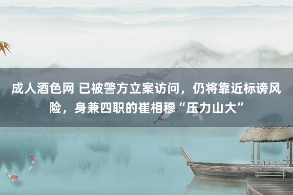 成人酒色网 已被警方立案访问，仍将靠近标谤风险，身兼四职的崔相穆“压力山大”