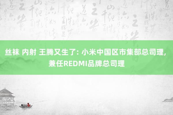 丝袜 内射 王腾又生了: 小米中国区市集部总司理， 兼任REDMI品牌总司理