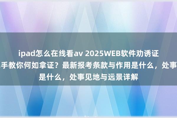 ipad怎么在线看av 2025WEB软件劝诱证何如录取？手把手教你何如拿证？最新报考条款与作用是什么，处事见地与远景详解