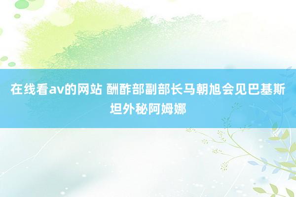 在线看av的网站 酬酢部副部长马朝旭会见巴基斯坦外秘阿姆娜